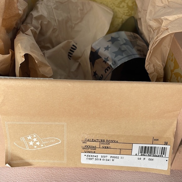 Miu Miu Black 10mm Stars Plexi Slide Sandals - Picture 4 of 4